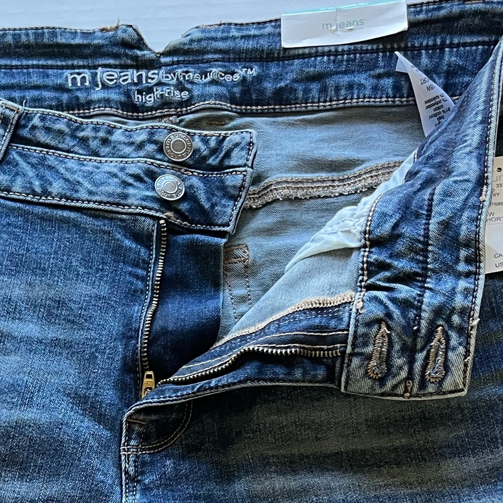 m jeans by maurices Flare High Rise Double Button Denim Jeans 18W - Picture 12 of 15